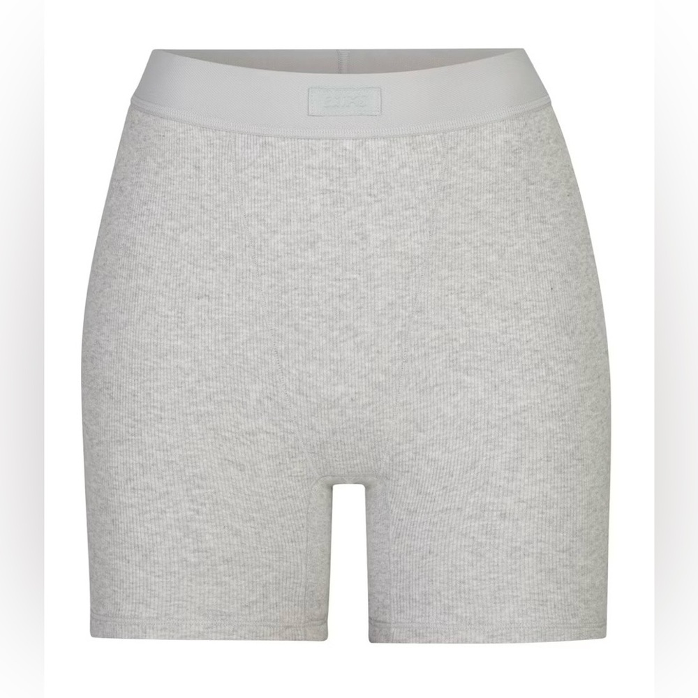 SKIMS Cotton Rib Boxer Light Heather Gray ✨